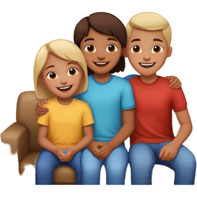 siblings sharing in a living room emoji