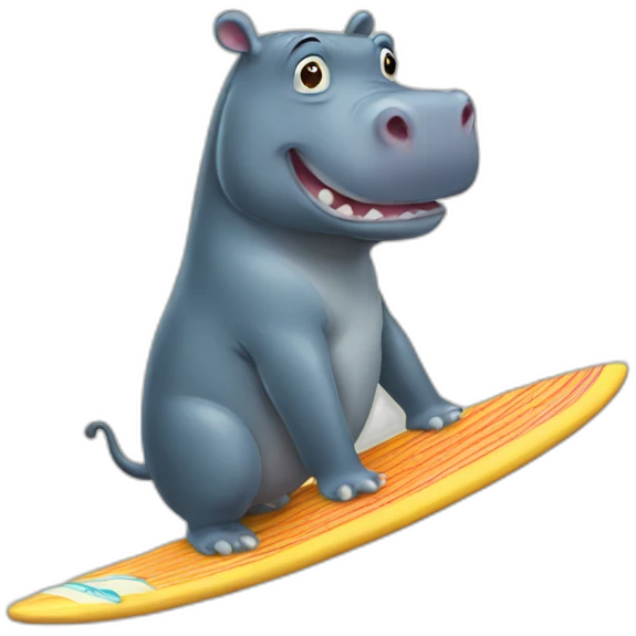Surfing hippo emoji