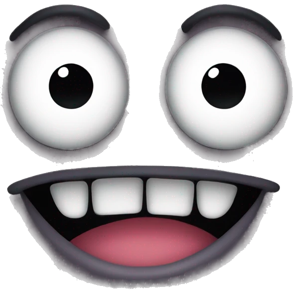 Creepy smile emoji with creepy eyes  emoji