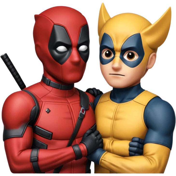 deadpool man and wolverine woman in love emoji