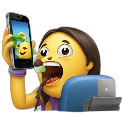 Phone eating a person emoji