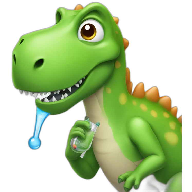 sick dinosaur taking his temperature emoji