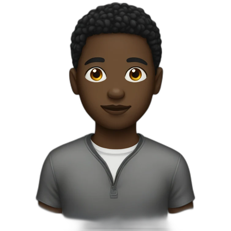 A black boy with dred emoji
