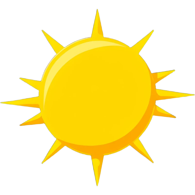 bright yellow sun with rays emoji