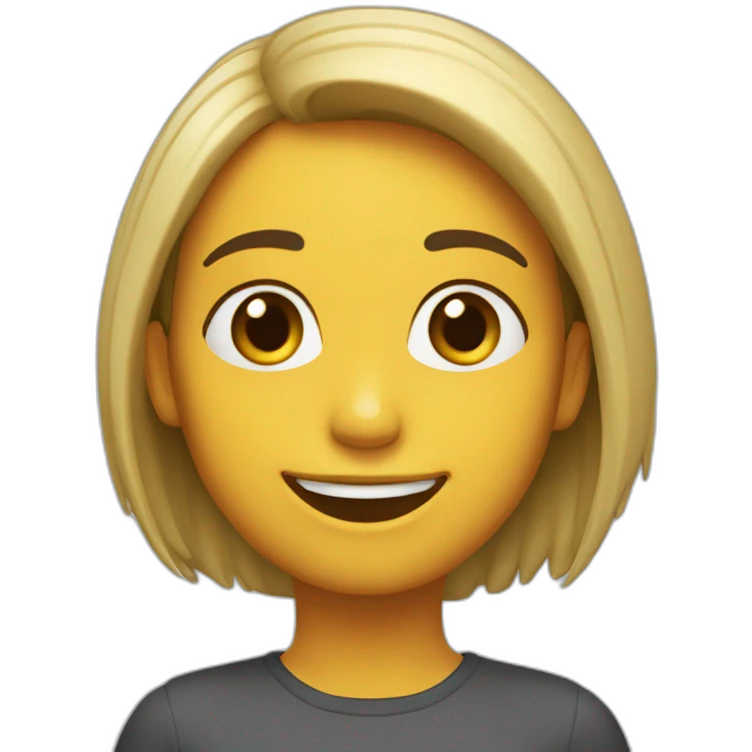 Chica pelo largo y con sonrisa emoji