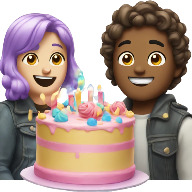 Bubbles and cake emoji
