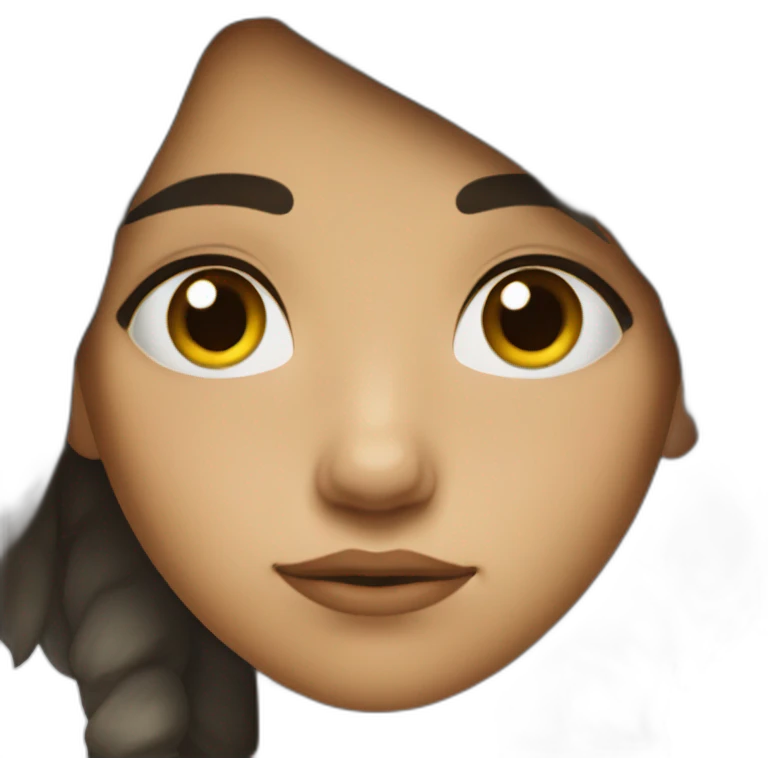 A sad, depressed girl, her hair is short and black, and she has a small mole on her right cheek, under her eye. emoji