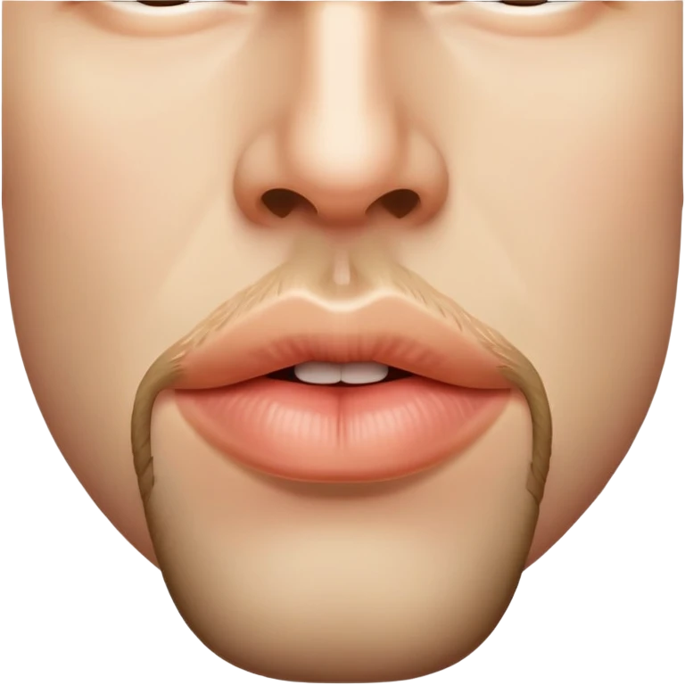 man's lips with short beard, close-up of mouth area between nose and neck emoji
