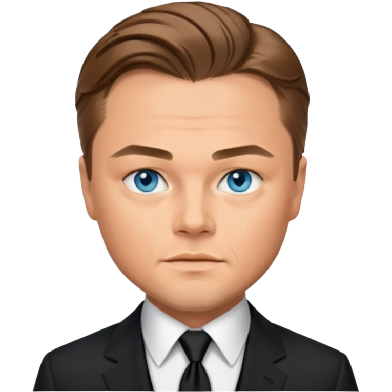 Leonardo DiCaprio with blue eyes, black suit emoji