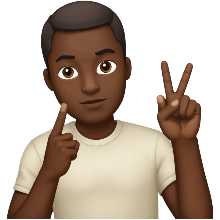 Middle finger black man emoji