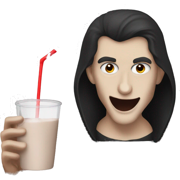 Vampire drinking chocolate milk emoji