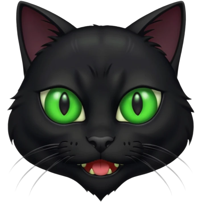 scary black cat with fur raised and back arched emoji