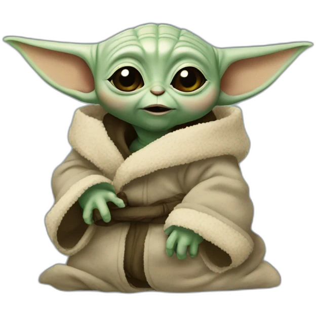 baby yoda abraçando um filhote de macaquinho emoji