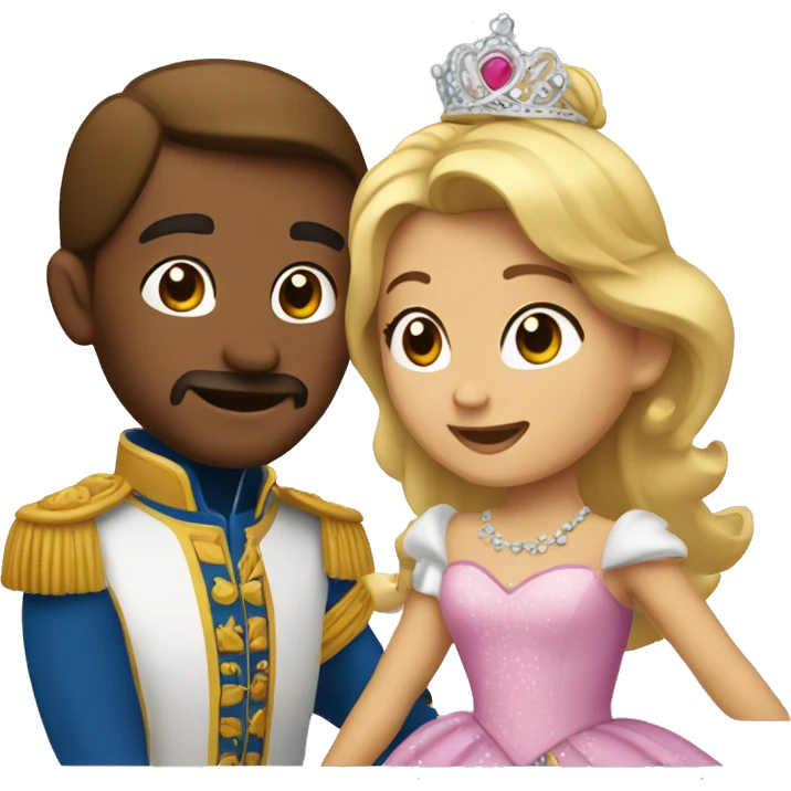 princesa con un príncipe bailando  emoji