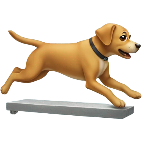 Dog diving off a platform emoji