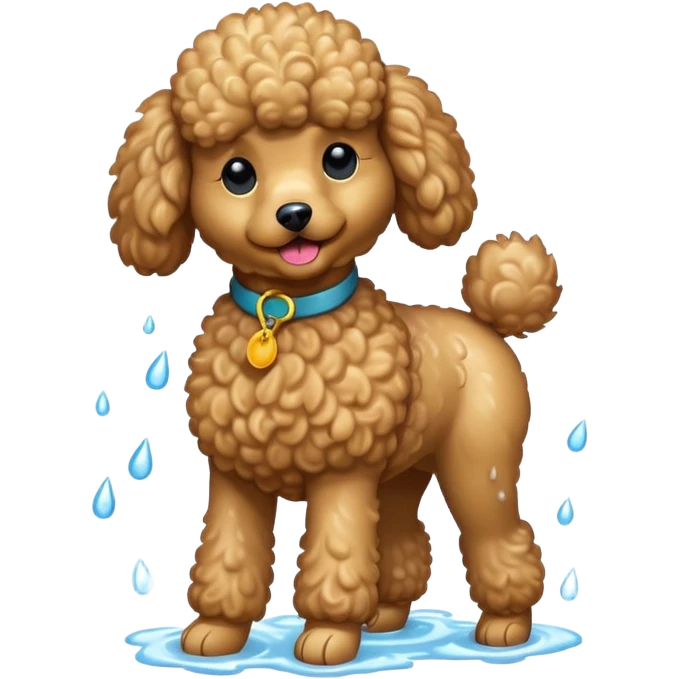 perrito caniche secando el pelo emoji