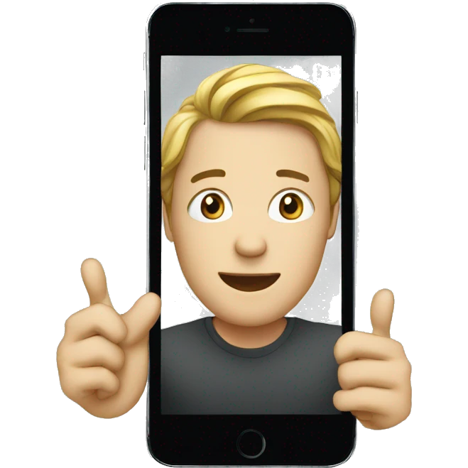 watching video on smart phone emoji