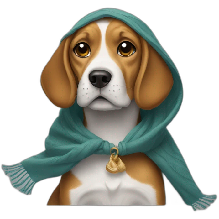 beagle with shawl emoji