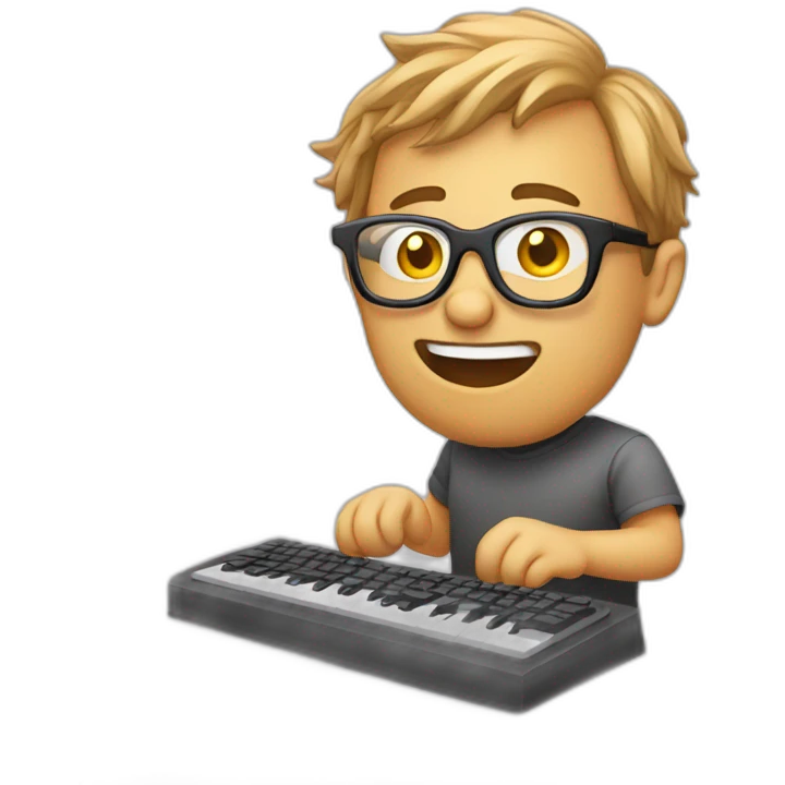 crazy software developer with keyboard emoji
