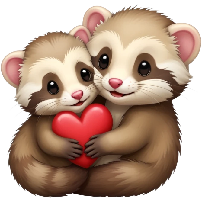 Ferret hugging a ferret is heart emoji