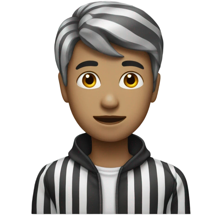 Person with black and white stripes emoji