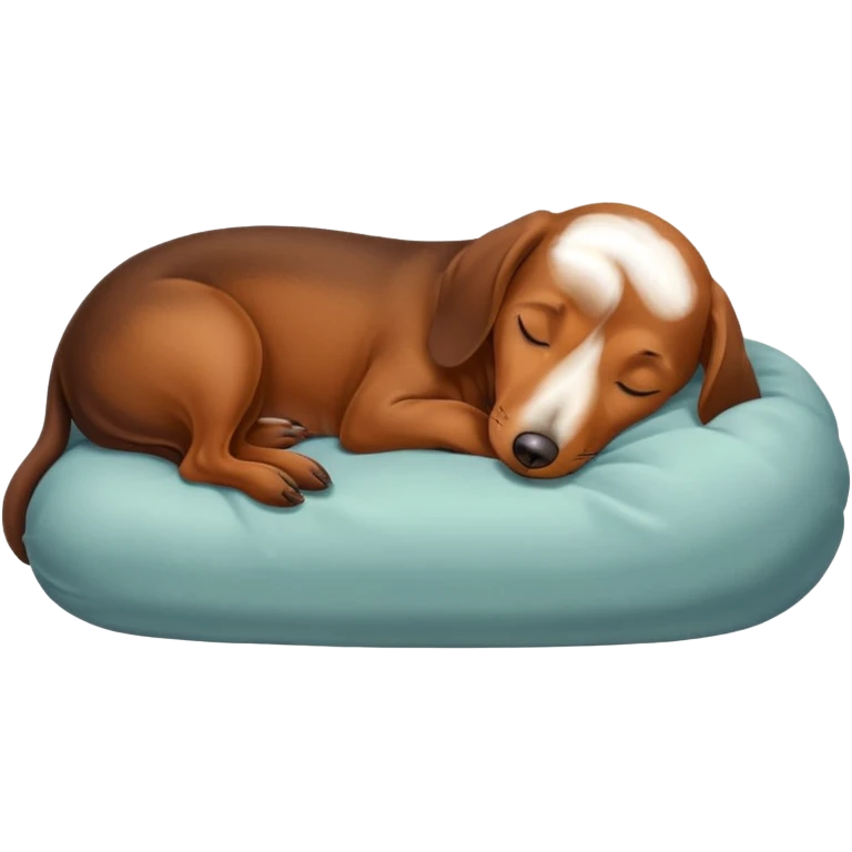 Perrito salchicha marrón duerme emoji