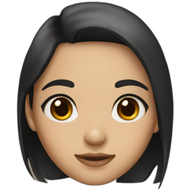 girl with black hair and brown eyes  emoji