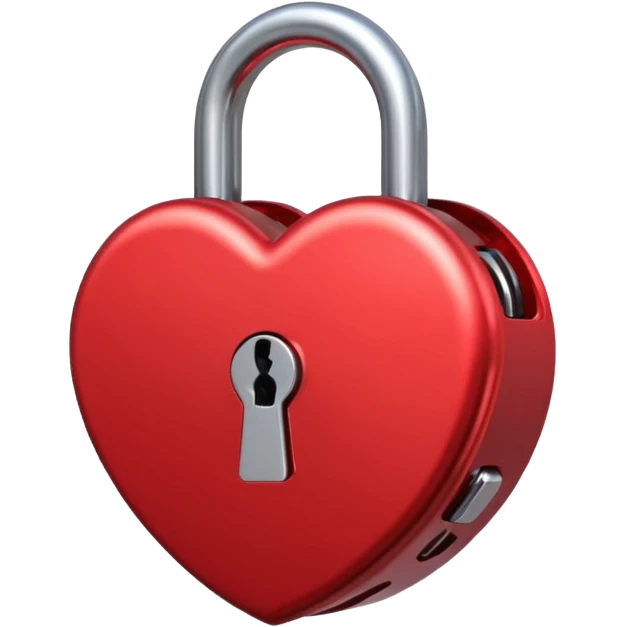 I heart emoji adjacent to a lock emoji emoji