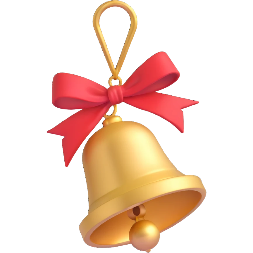 gold jingle bell emoji