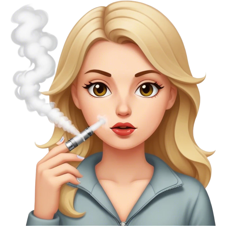 White girl vaping emoji