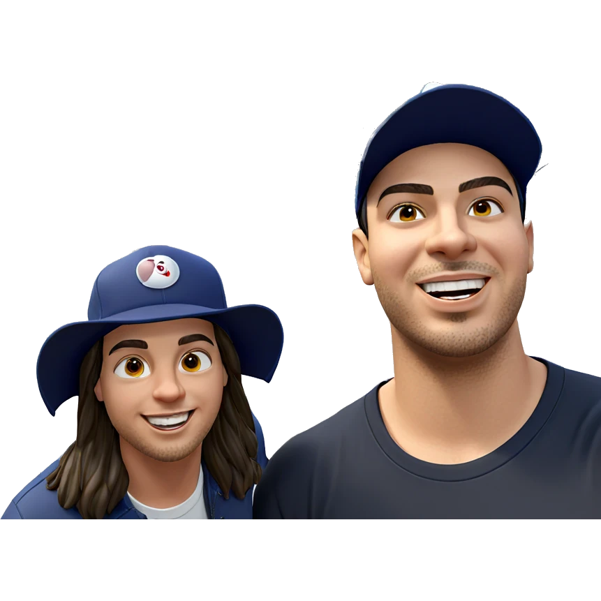 smiling man in baseball cap emoji