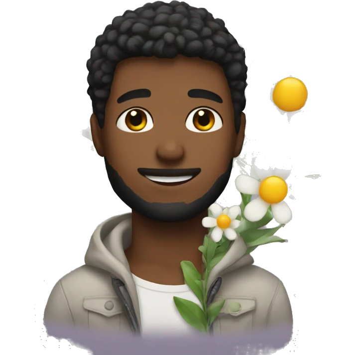 Boyfriend with flowers  emoji