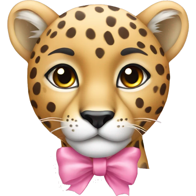 Cheetah with pink bow emoji