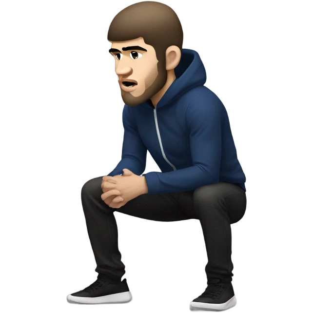 realistic khabib standing Side profile talking emoji