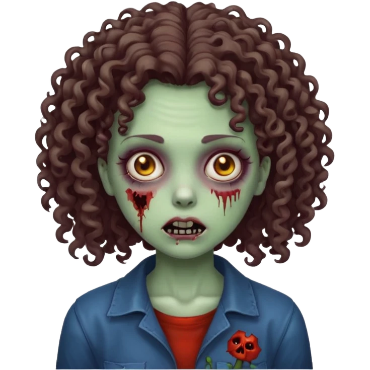 Zombie curly hair girl  emoji