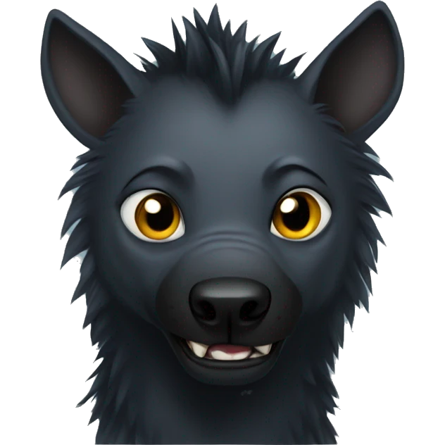 Completely black hyena emoji