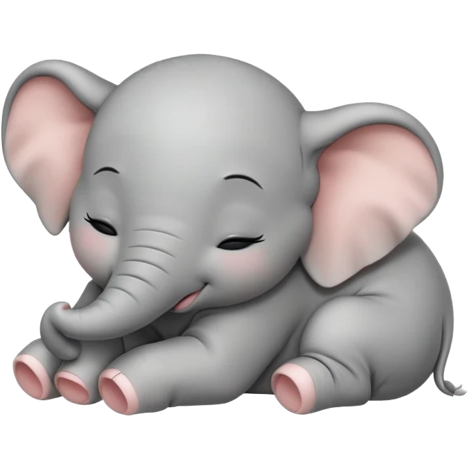 meme-worthy-cute-sleeping-baby-elephant-portrait-emoji,-head-resting-peacefully-with-a-contented-smile,-showcasing-a-delightfully-tiny-build-and-a-luxuriously-soft-gray-hide,-eyes-shut-in-a-serene,-restful-nap,-simplified emoji