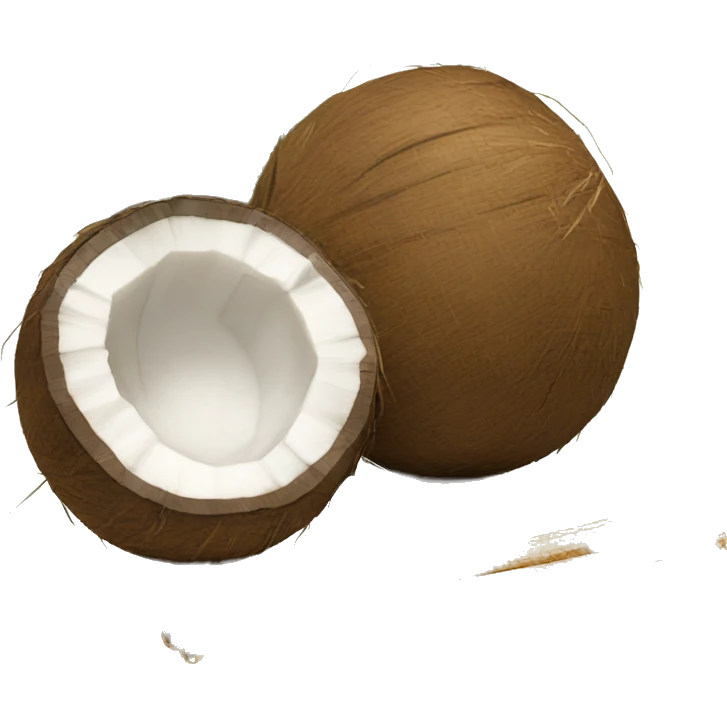 Coconut with straw for coconut water emoji