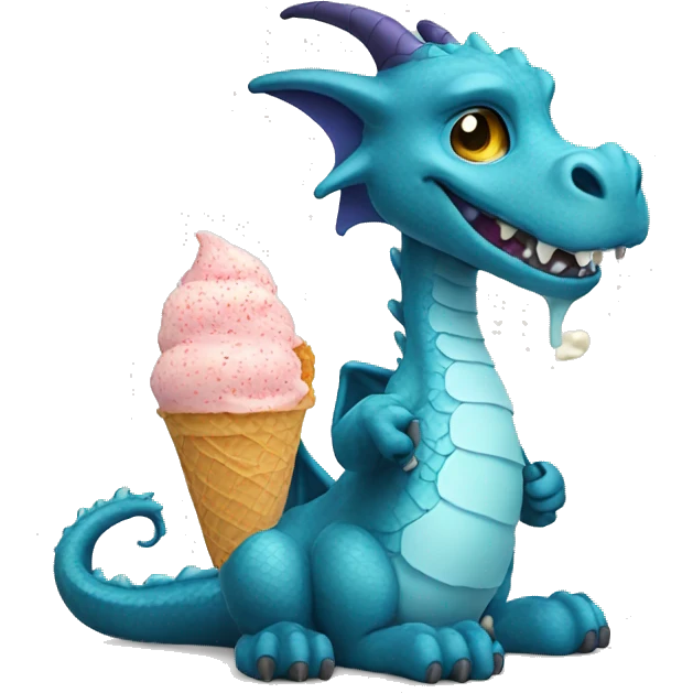 Dragon eating ice cream emoji
