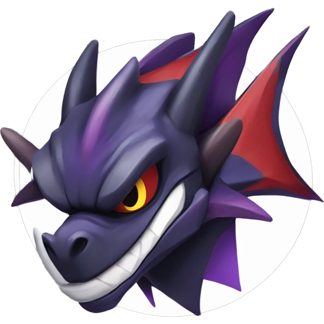 Black Cool Edgy Nargacuga-Garchomp-Noivern Fakémon  with White and Red and purple and black Edgy markings emoji