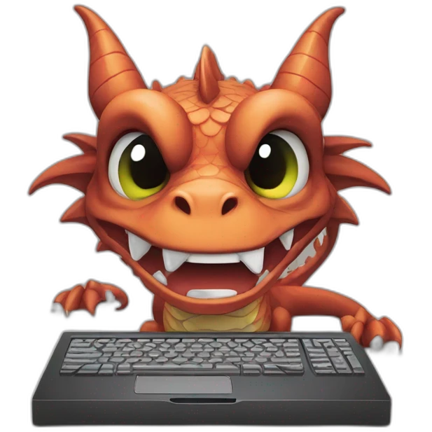 dragon-ware computer hacker emoji