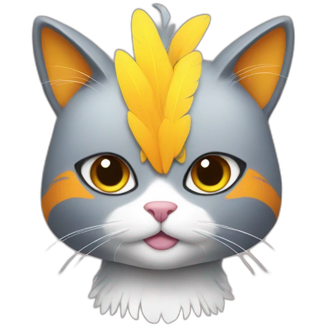 cat wearing bird costume emoji