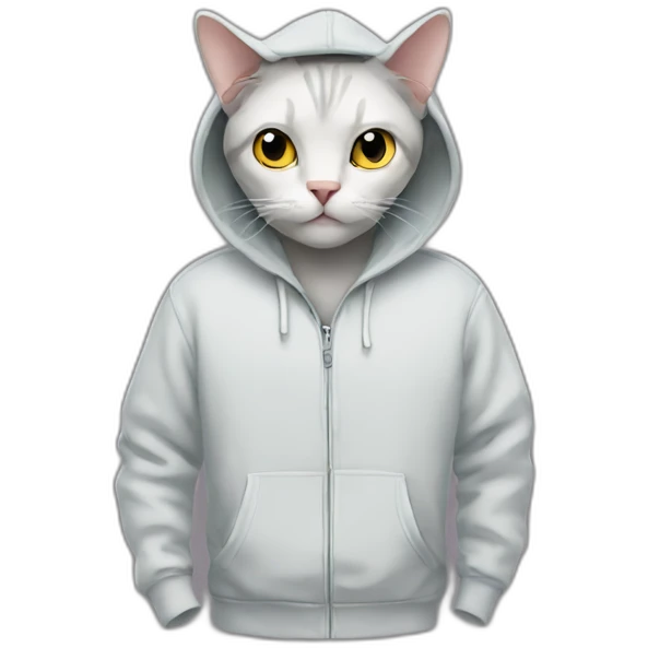 Cat wearing hoodie emoji
