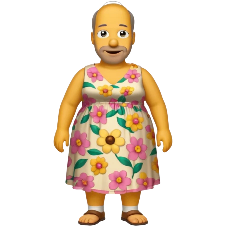 fat hommer simpson with flowers dress emoji