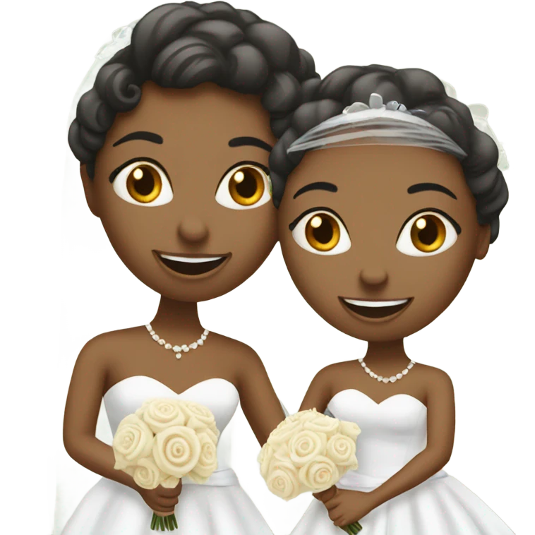 Bride with bridesmaid  emoji