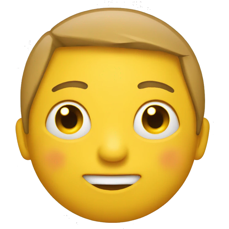 Round yellow emoji face in love emoji