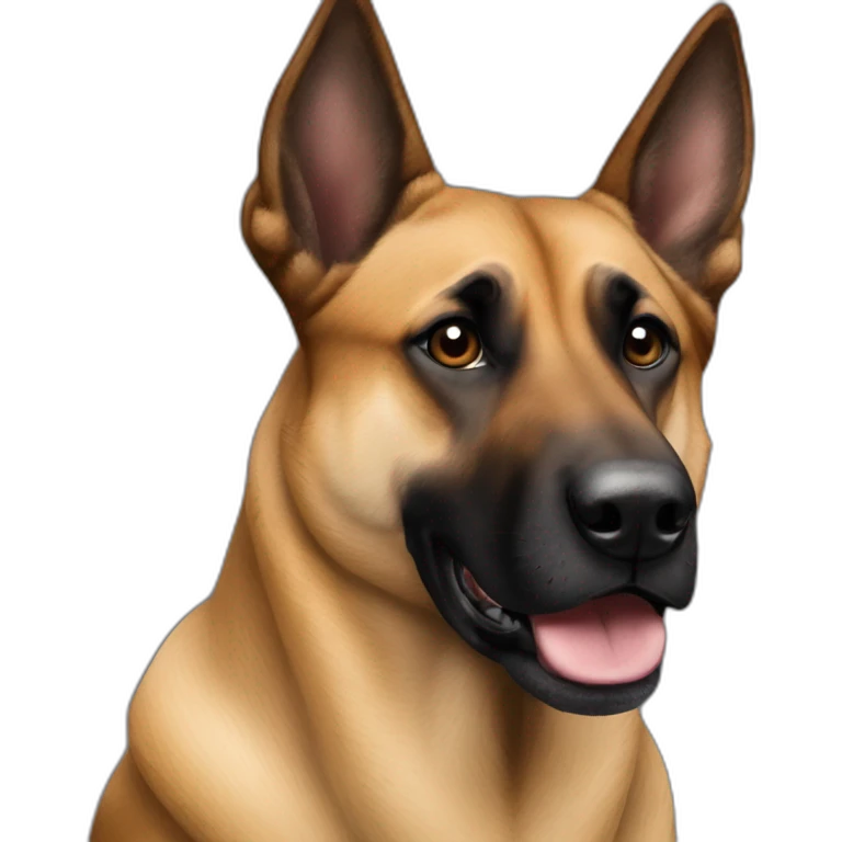 Perra mezcla de malinois y pastor aleman marrón oscuro emoji