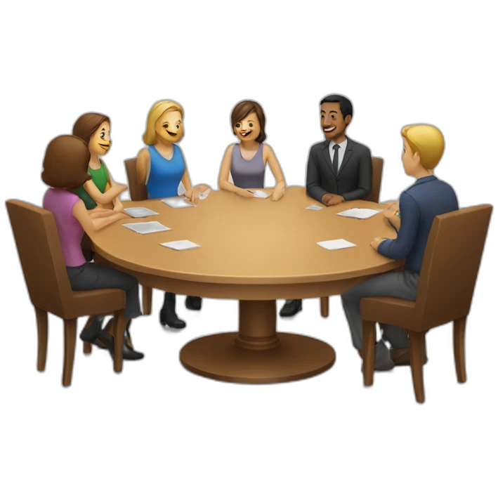 people sitting around a rounded table emoji