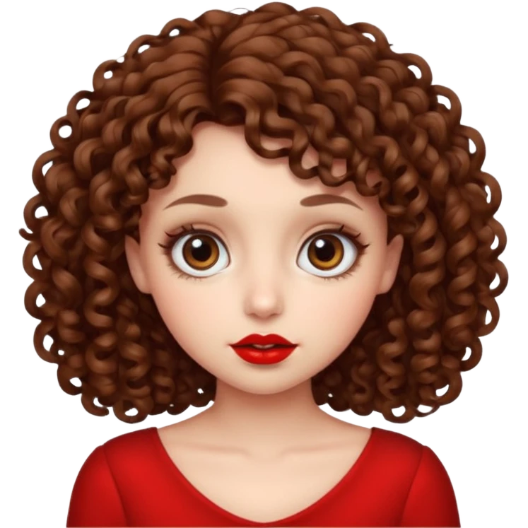 یک دختر مو فرفری با لبای بزرگ و چشای بزرگ emoji