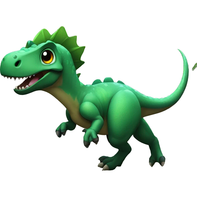Dinosaur with black heart and in flying style emoji